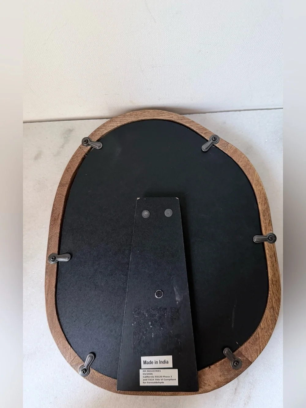 Wooden organic irregular Oval Photo Frame - Brown 10”x8” - Picture 11 of 13